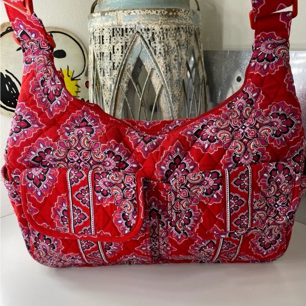 Quilted Red Paisley Shoulder Bag